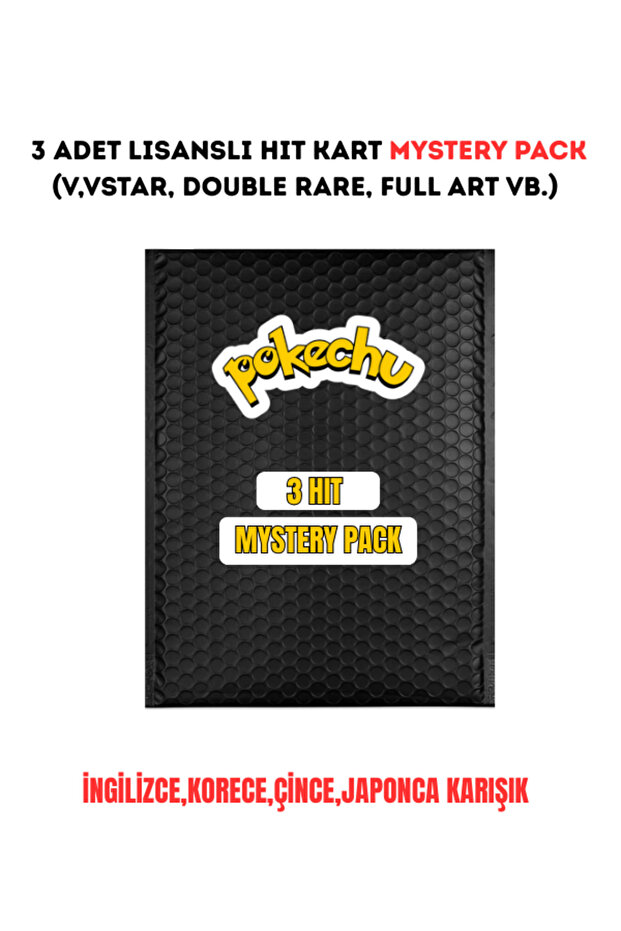 Pokemon TCG Üç Adet Hit Garantili Pokechu Mystery Pack