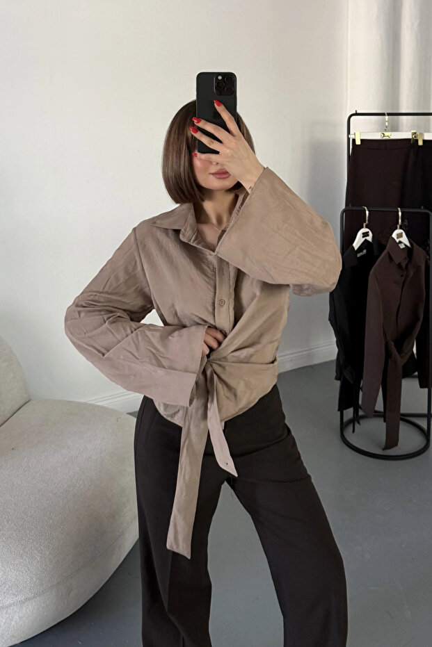 Bağlamalı İspanyol Kol Gömlek - 2