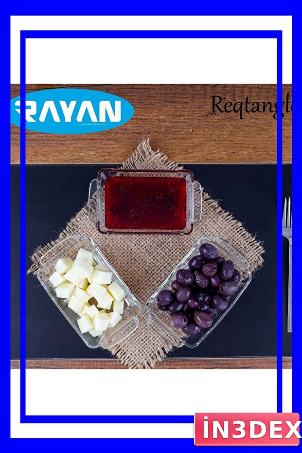 وعاء زجاجي مستطيل للإفطار قطعة واحدة - 1