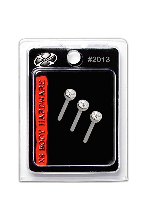 USA 2.5mm S. Steel Nose Bone Crystal