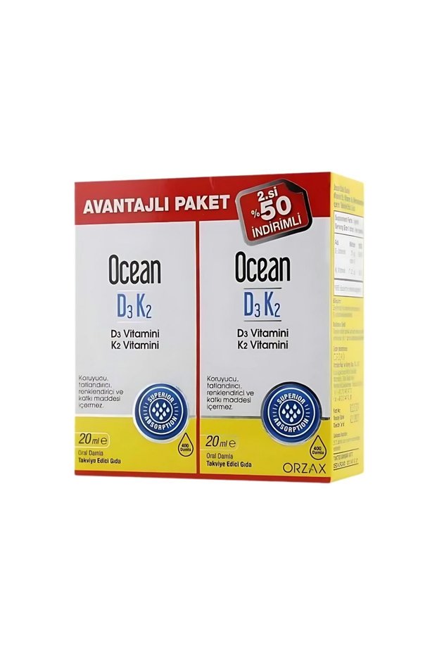 Ocean D3K2 Damla 20 ml X 2 Pieces Advantageous Package
