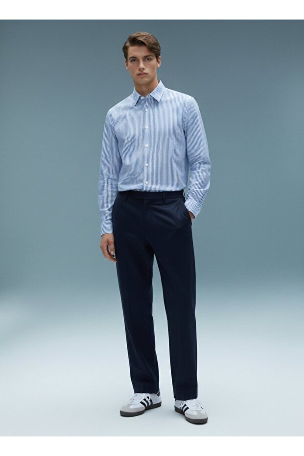 Çizgili Mavi Gömlek - 1