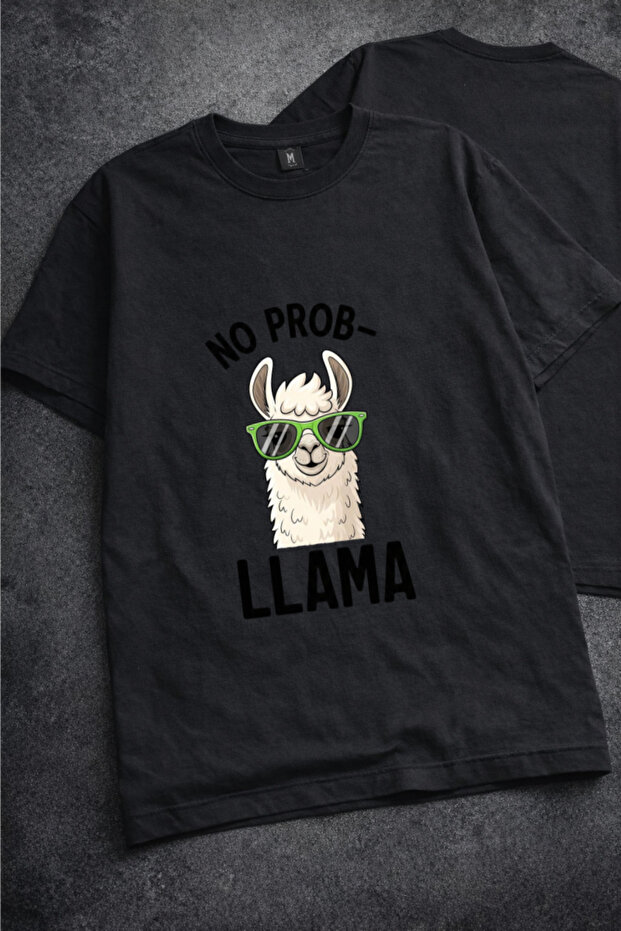 No Probllama Printed T-Shirt, Oversized Unisex T-Shirt for Kids / Adults