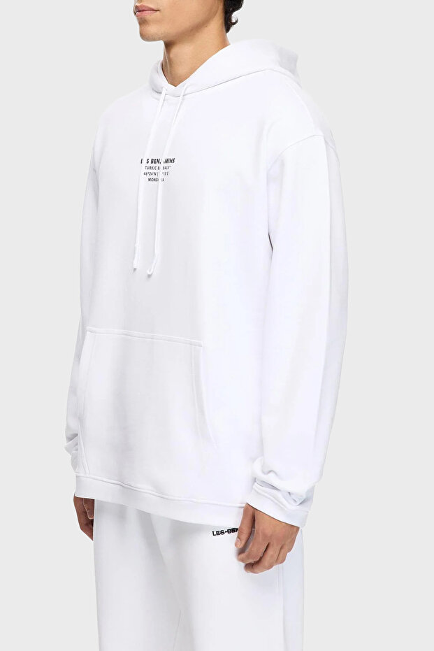 Back Printed Cotton Relaxed Fit Hooded Sweat Men's Sweat Lb25Fwturmuhd