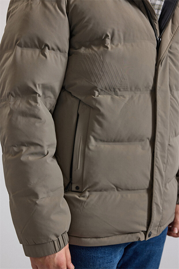 Haki Slim Cepsiz Mont - 6