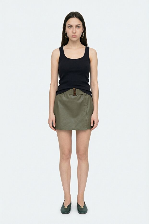 Fitilli Yuvarlak Yaka Basic Atlet Siyah - 4