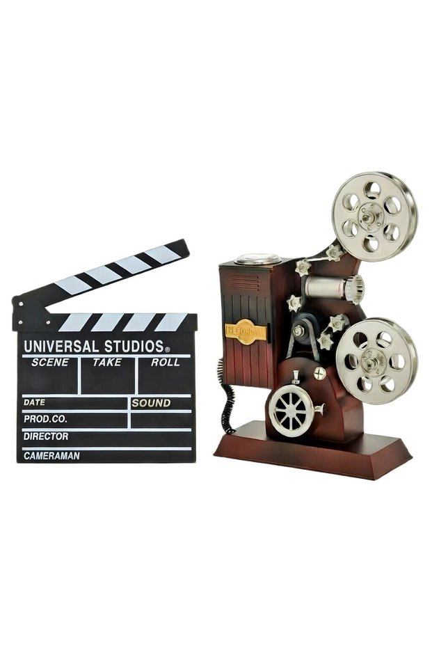 Movie Machine Music Box Writable Clapper Set of 2 Vintage Cinemascope Decorative Gift Set