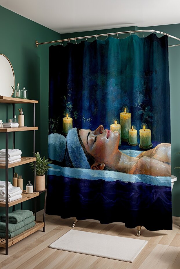 Bathroom Curtain, Peace in the Field Patterned Shower Curtain, Bathtub Curtain 175X200Cm