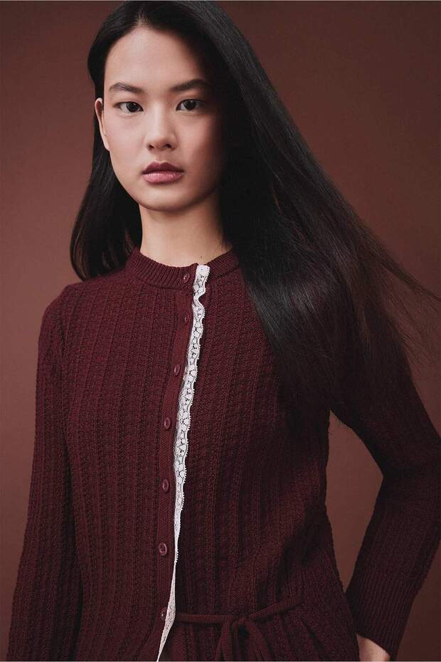 Regular Fit Lace Detailed Cardigan G9989Ax26Sp