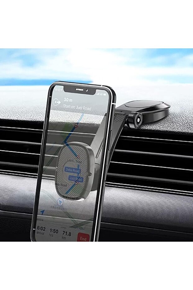 PL900 Magnetic Suction Car Phone Holder – 360° Rotation – Strong Grip – Black