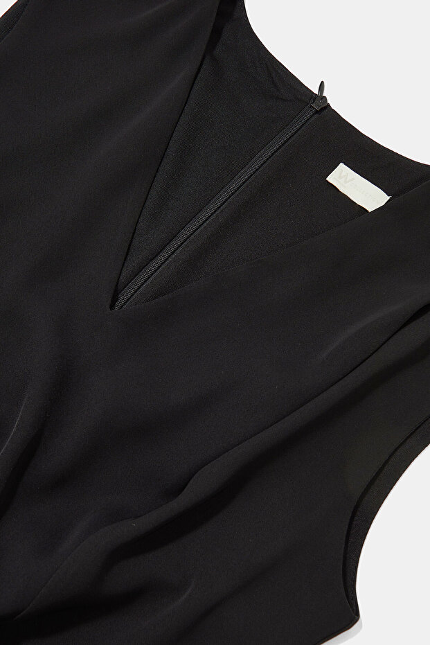 SİYAH MİDİ ELBİSE - 3