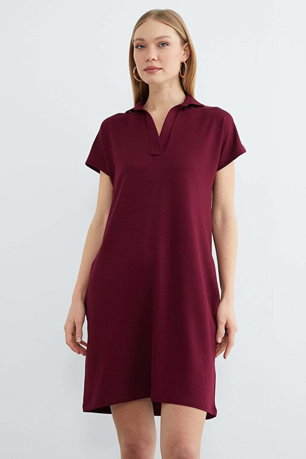 Basic Polo Yaka Cepli Mini Boy Elbise - 2