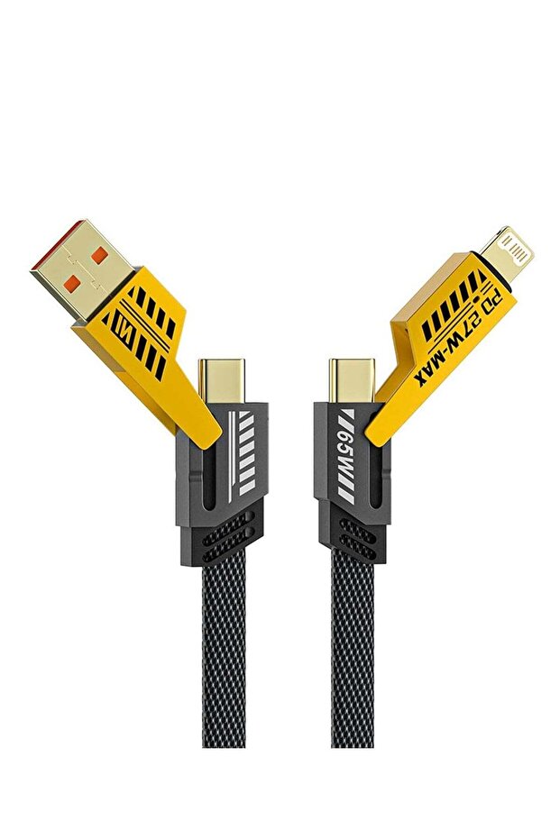 كابل شحن 4 في 1 من USB-C إلى Lightning بقدرة 65 واط/27 واط