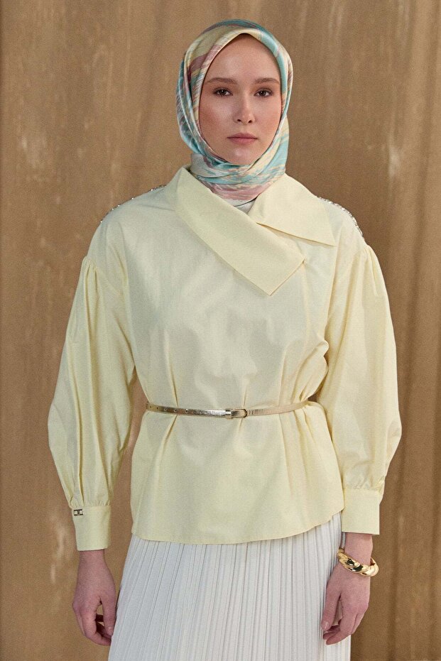 Mendil Yaka Pamuklu Gömlek - 4