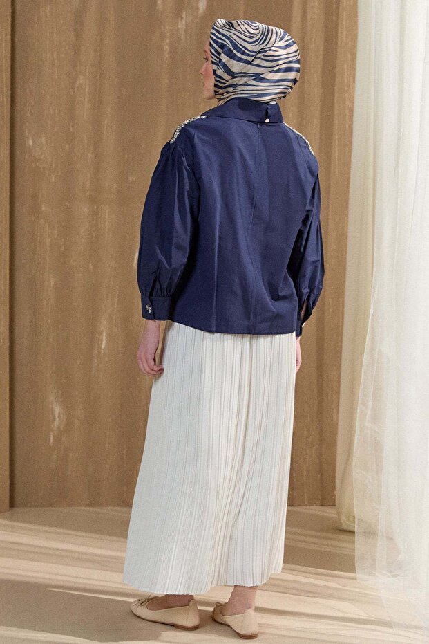 Mendil Yaka Pamuklu Gömlek - 3