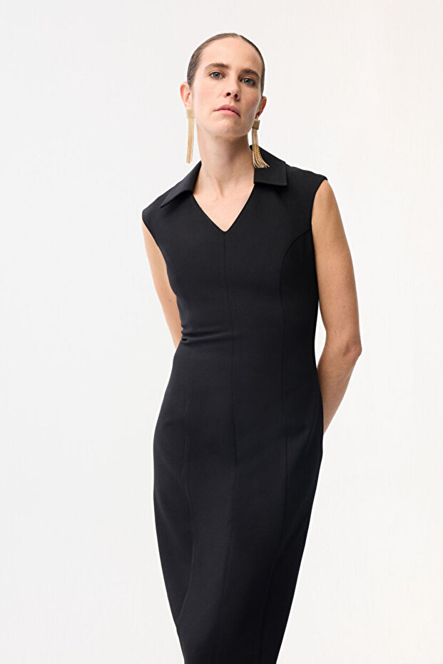 Kolsuz Midi Elbise - 2