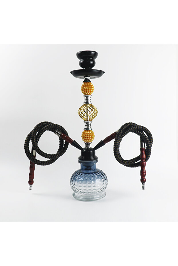 MULTI Arabian Shisha Set Medium Glass Bottle Double Hose Hookah Bar Accessories Birthday Gift