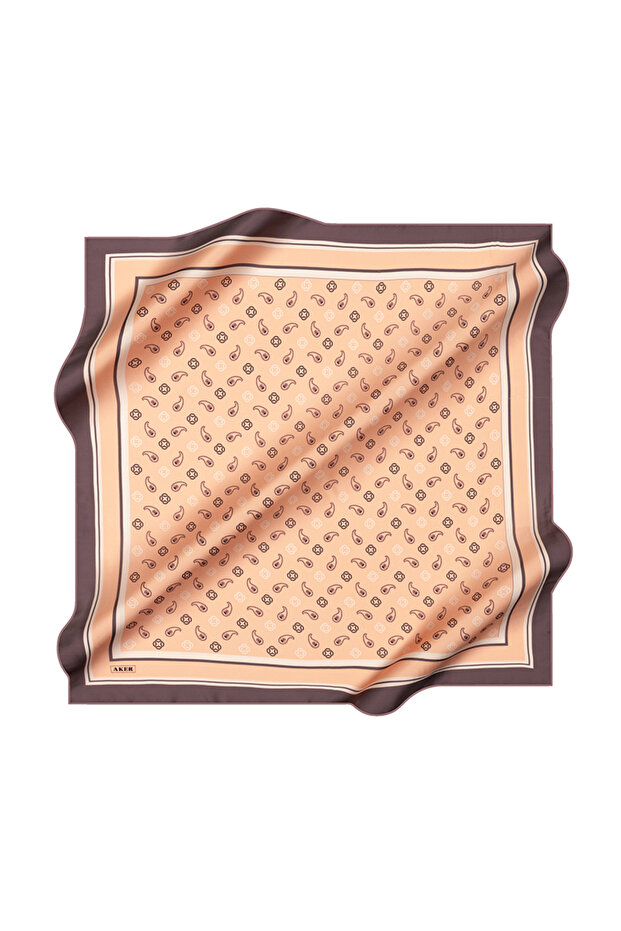 Purple 90X90 Silk Crepe Satin Scarf