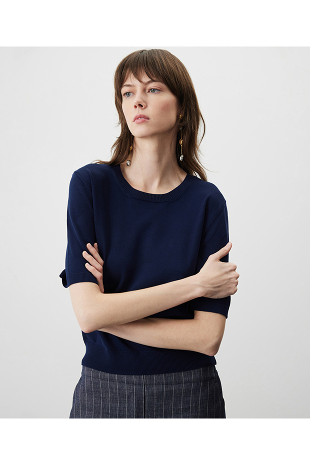 Bisiklet yaka basic triko - 6