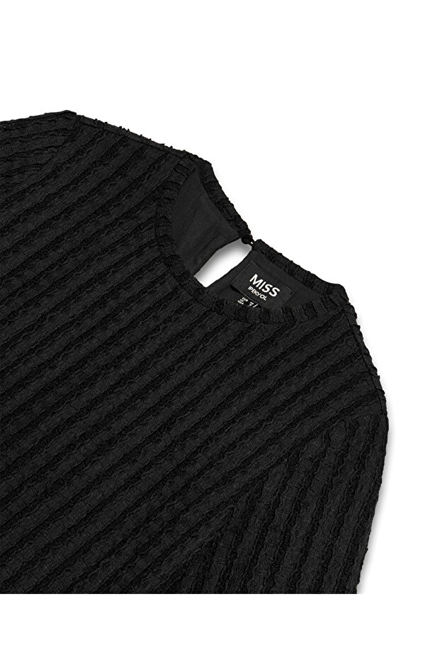 Dokulu örme bluz - 4