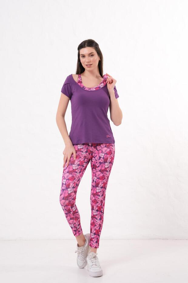 Women's T-Shirt Set Summer Relaxed Fit 2-Piece Sports Combination