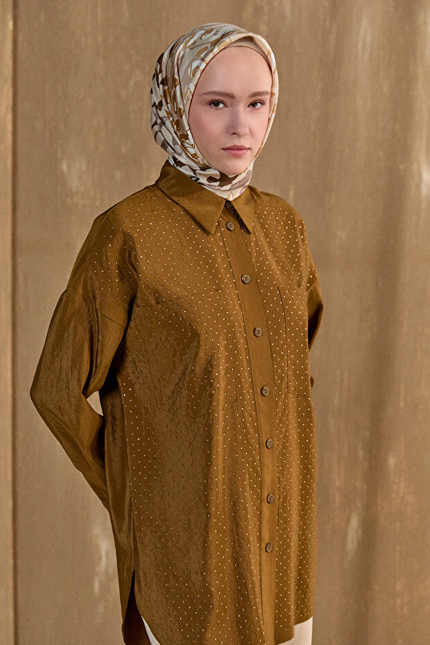 Casual Taşlı Oversize Tunik - 4