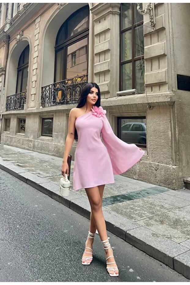 Çiçek Detay Kadın Mini Elbise Eternelle - 2