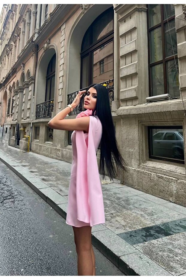 Çiçek Detay Kadın Mini Elbise Eternelle - 5