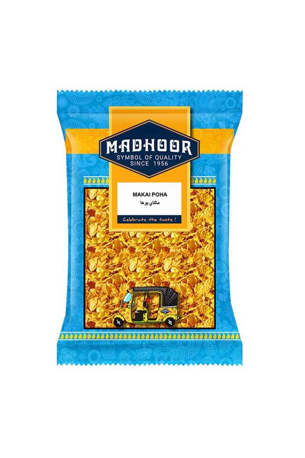 Makai Poha Thin Crispy Flattened Corn Flakes Frying Savory (200g)