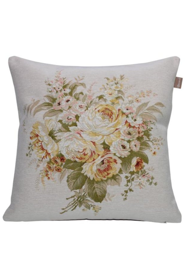 Sarigül Buketi̇ Jacquard Woven Tapenstry Decorative 45*45 Kirlent