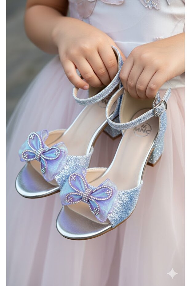 (Minican) Children's Evening Dress Shoes with Heels Lila