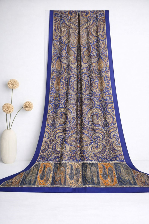 Glamour Cotton Ethnic Shawl 2 - 52850 Navy Blue
