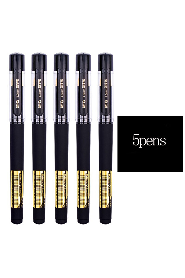 black 5pens M&G 1.0MM Gel Pen with Soft Grip Writing Smoothly without Losing Ink Suitable for Stude