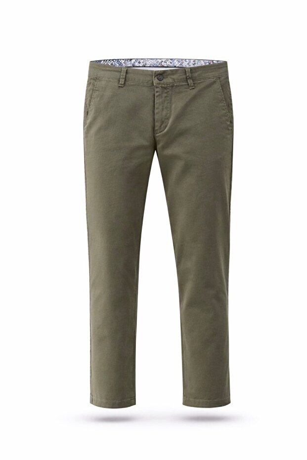 Basic Slim Fit Chino Linen Trousers