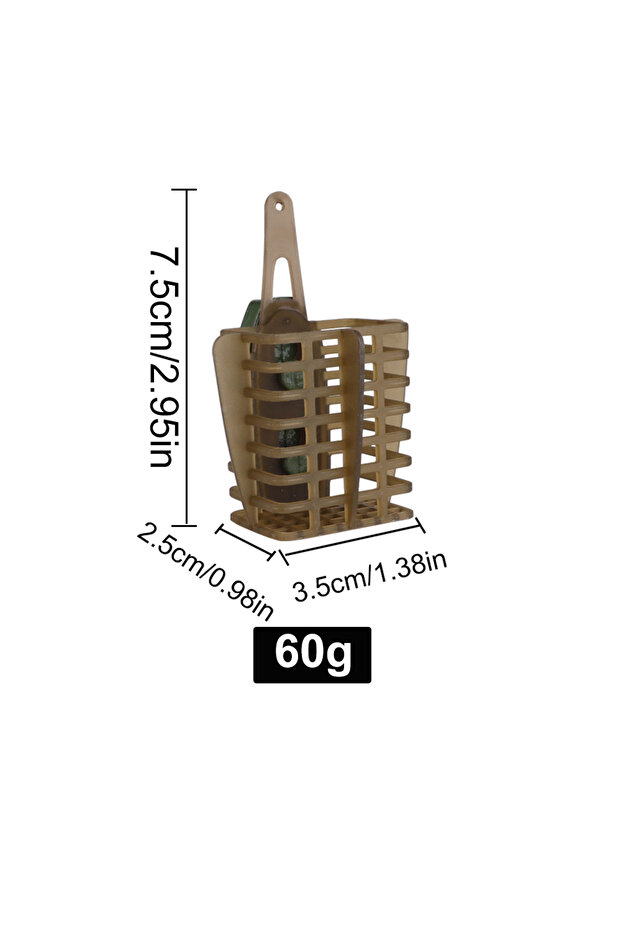 60g FTK 30g-100g Fishing Beads Feeder Cage Hooks Components Carp Bait Cage with Iron Head Stoppers C
