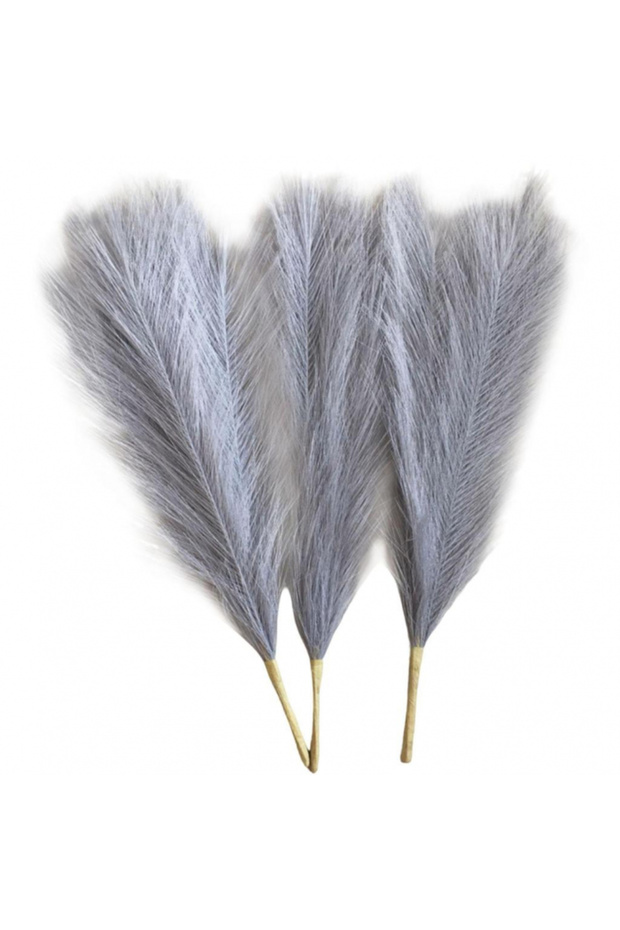 Gray artificial pampas grass - 3