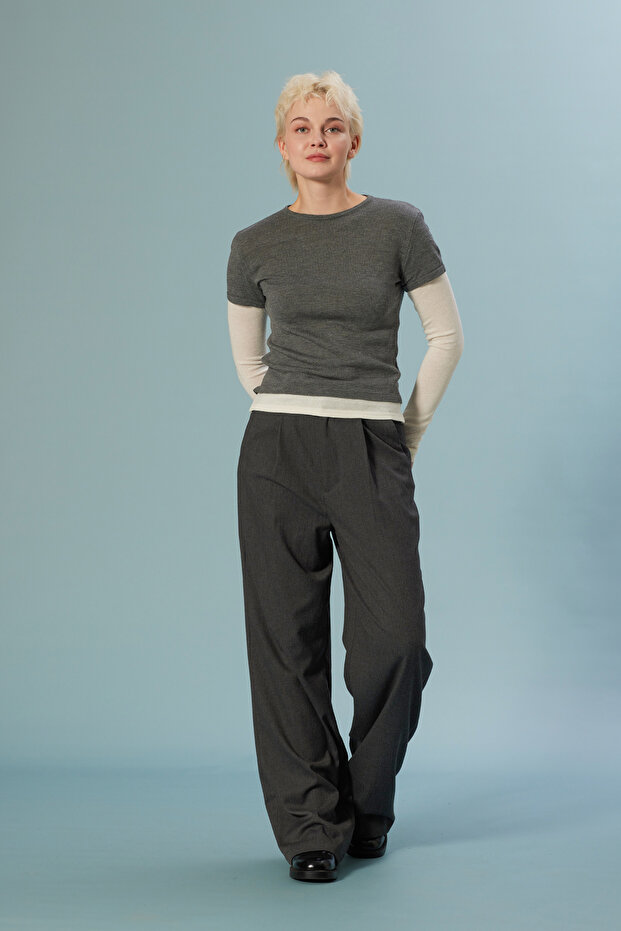 Tricoted Blouse with Sleeves - 3