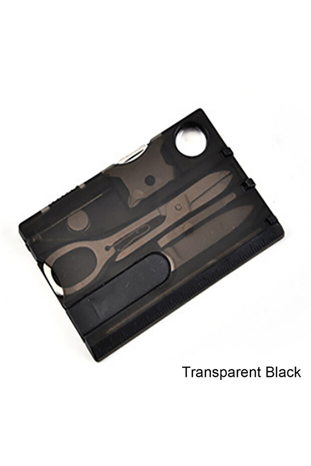 Transparent Black Nine-piece Multifunctional Tool Card Office Stationery Letter Opener Screwdriver P