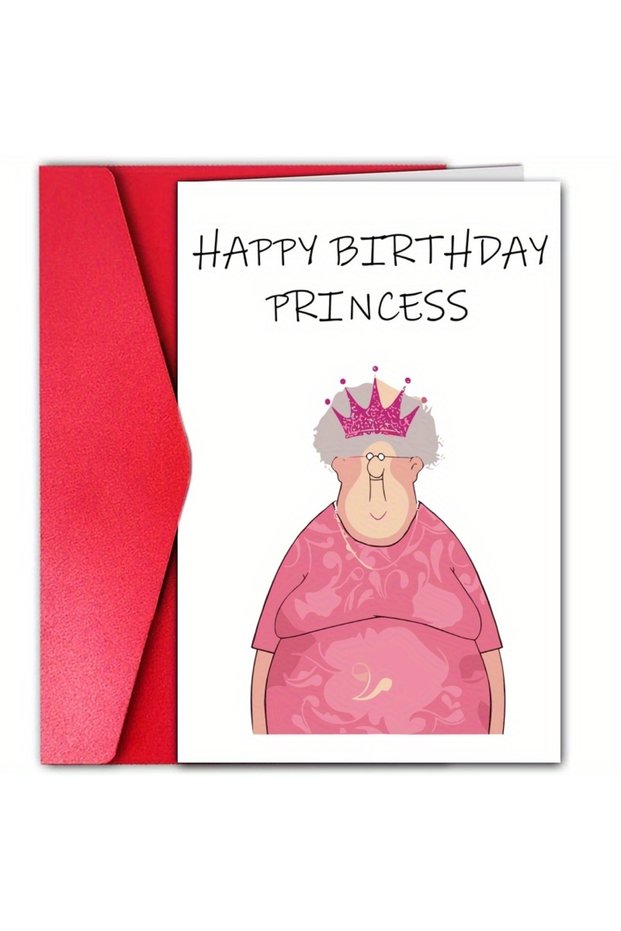 1 1pc Happy Princess Birthday, Birthday Card, Funny Birthday Card, Friend Birthday Card