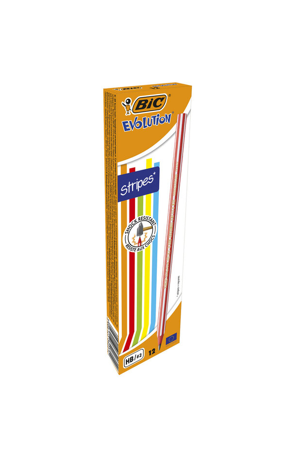 Graphite Pencil HB Without Eraser Evolution Stripes 646 12/Box - 1