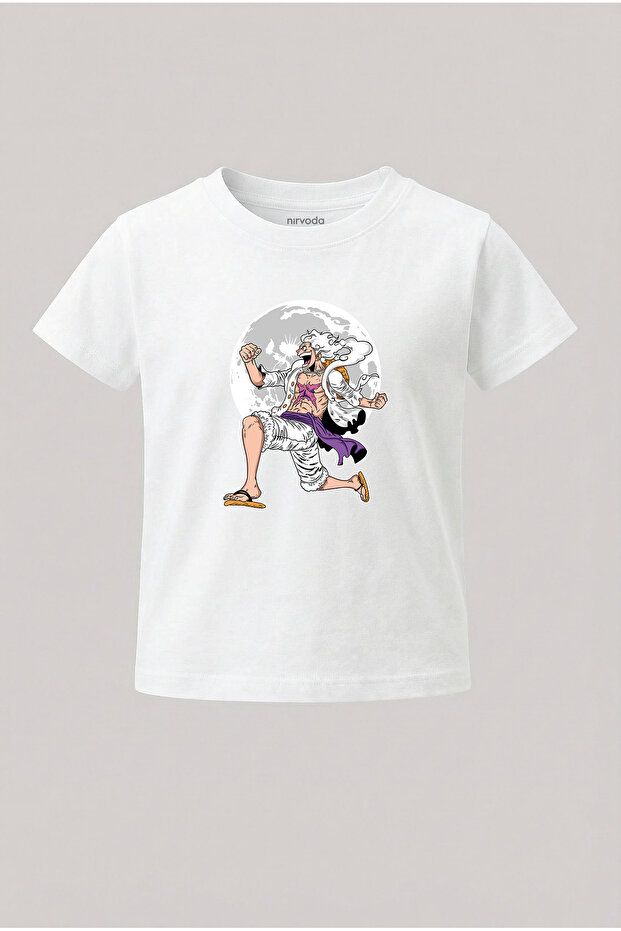 تي شيرت للأطفال من Luffy White One Piece مطبوع عليه تي شيرت للأطفال