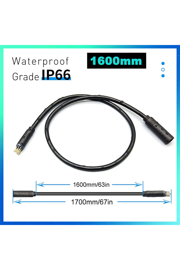 9Pin160cm waterproof Julet Electric Bicycle Wheel Hub Motor Cable Extension Line 9-Pin Conversion Li