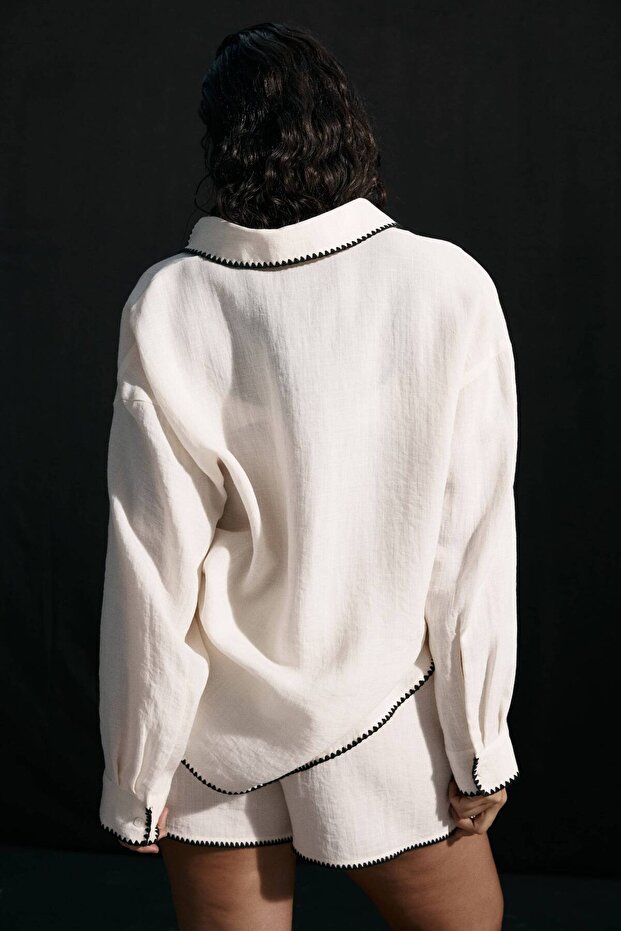 Oversize Plaj Gömleği - 4