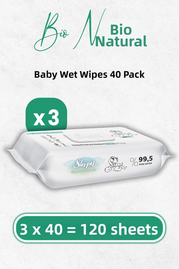 Bio Natural Newborn Wet Towels 40 pcs