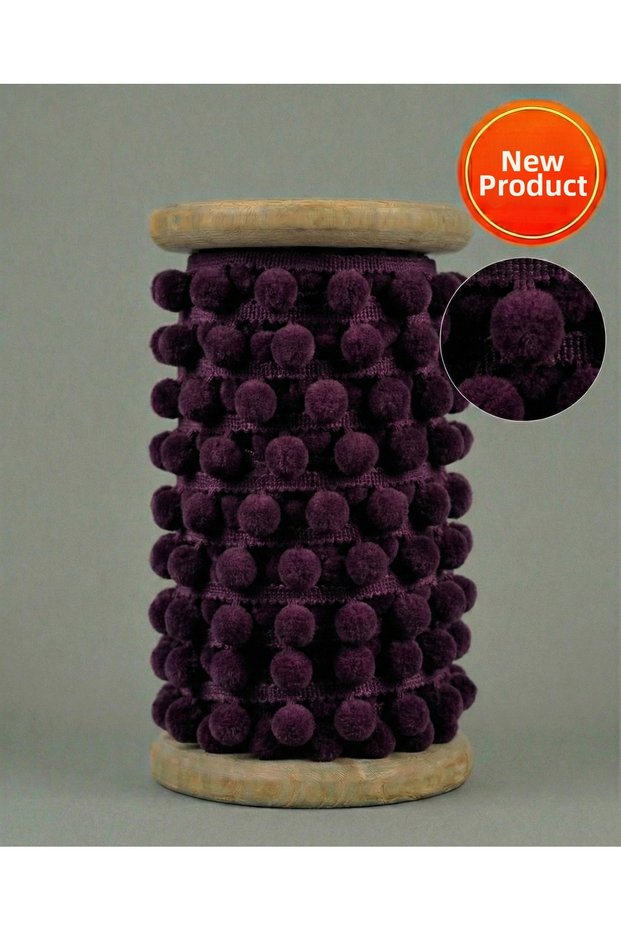 Pompom Ribbon 4 Meters Decorative Ornament Ribbon Henna Party Organization and Handicraft Material