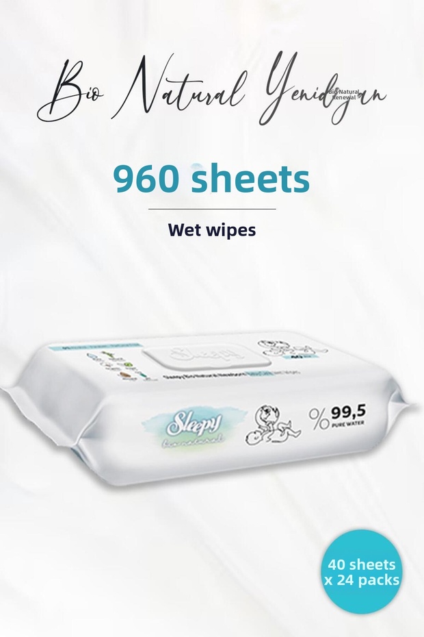 Bio Natural Newborn Wet Towels 40 X 24 (960 Sheets)