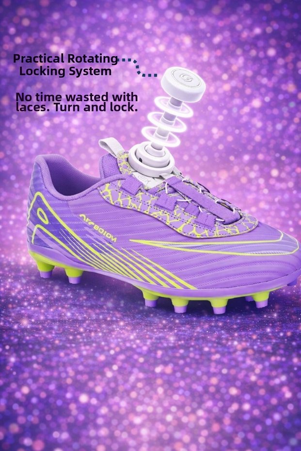 Mechanism Lace-Up Carpet Field and Grass Floor Football Shoes for Children/Youth