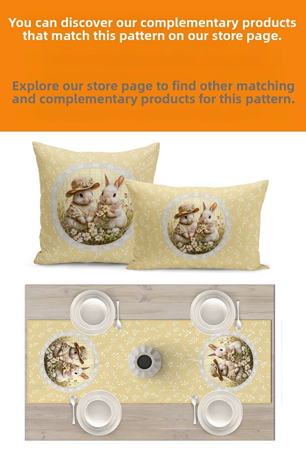 Spring Series 140X40 cm Digital Printed Runner (Spring Easter Easter) - 3