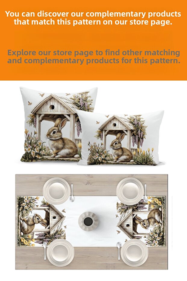 Spring Series 140X40 cm Digital Printed Runner (Spring Easter Easter) - 3