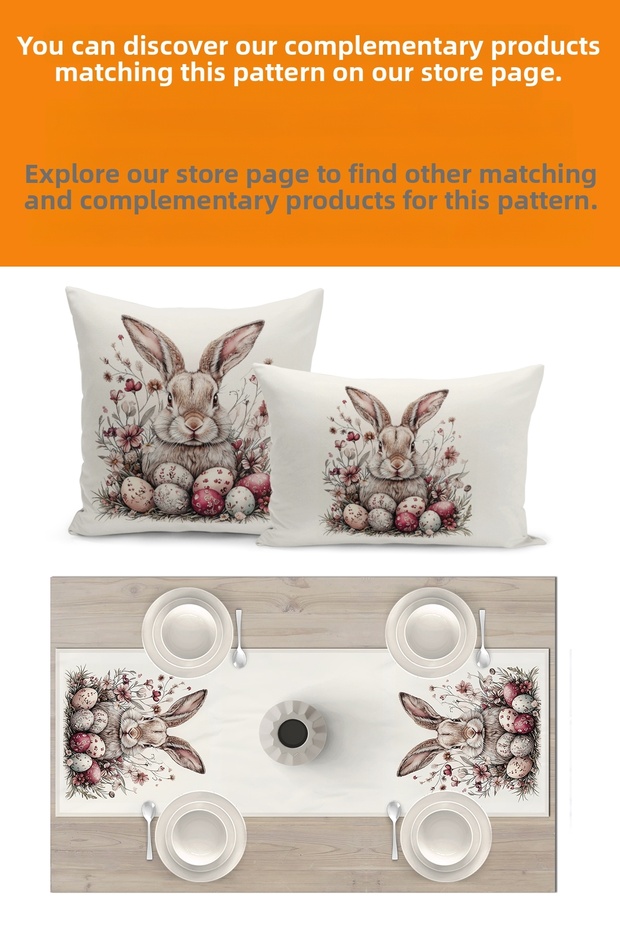 Spring Series 140X40 cm Digital Printed Runner (Spring Easter Easter) - 3